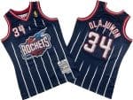 Houston Rockets #34 Hakeem Olajuwon Navy 1996 Throwback Swingman Jersey