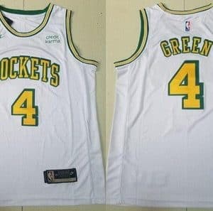 Houston Rockets #4 Jalen Green White Classic Icon Sponsor Swingman Jersey