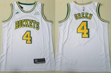 Houston Rockets #4 Jalen Green White Classic Icon Sponsor Swingman Jersey