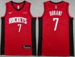 Houston Rockets #7 Kevin Durant Red Sponsor Swingman Jersey