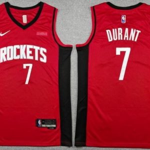 Houston Rockets #7 Kevin Durant Red Sponsor Swingman Jersey