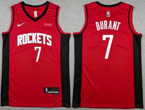 Houston Rockets #7 Kevin Durant Red Sponsor Swingman Jersey