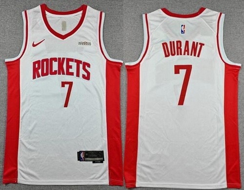 Houston Rockets #7 Kevin Durant White Sponsor Swingman Jersey