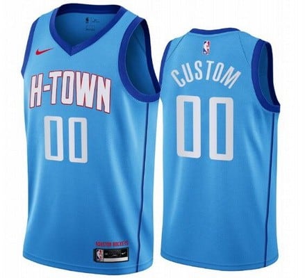 Houston Rockets Custom Blue 2021 City Icon Hot Press Jersey
