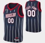 Houston Rockets Custom Navy City Diamond 75th Icon Hot Press Jersey