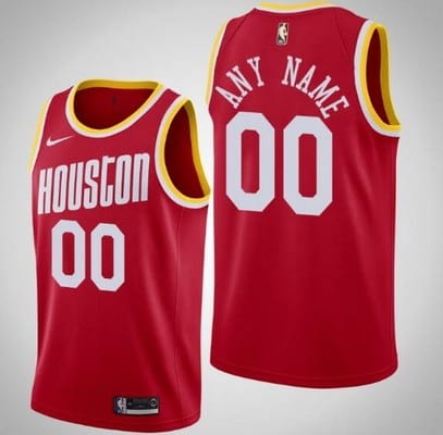 Houston Rockets Custom Red Classic Icon Hot Press Jersey