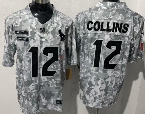 Houston Texans #12 Nico Collins Limited Arctic Camo 2024 Salute to Service Jersey