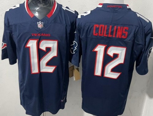 Houston Texans #12 Nico Collins Limited Navy FUSE Vapor Jersey