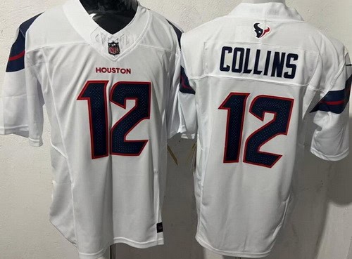 Houston Texans #12 Nico Collins Limited White FUSE Vapor Jersey