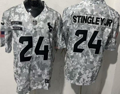 Houston Texans #24 Derek Stingley Jr Limited Arctic Camo 2024 Salute to Service Jersey