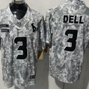 Houston Texans #3 Tank Dell Limited Arctic Camo 2024 Salute to Service Jersey