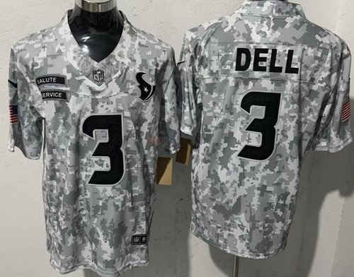 Houston Texans #3 Tank Dell Limited Arctic Camo 2024 Salute to Service Jersey