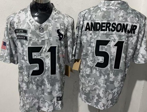 Houston Texans #51 Will Anderson Jr Limited Arctic Camo 2024 Salute to Service Jersey