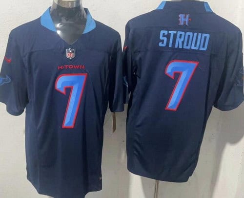 Houston Texans #7 CJ Stroud Limited Navy Fashion FUSE Vapor Jersey