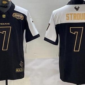 Houston Texans #7 CJ Stroud White Limited Black Gold Thanksgiving FUSE Vapor Jersey