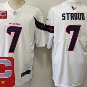 Houston Texans #7 CJ Stroud White Limited White C Patch Vapor Jersey