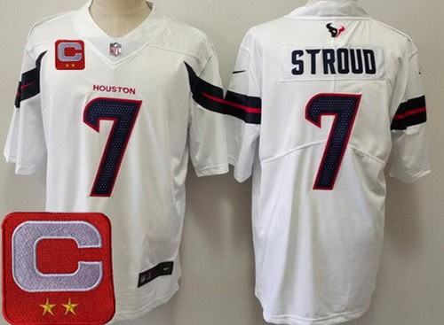 Houston Texans #7 CJ Stroud White Limited White C Patch Vapor Jersey