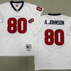 Houston Texans #80 Andre Johnson White 2008 Throwback Jersey