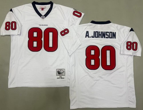 Houston Texans #80 Andre Johnson White 2008 Throwback Jersey