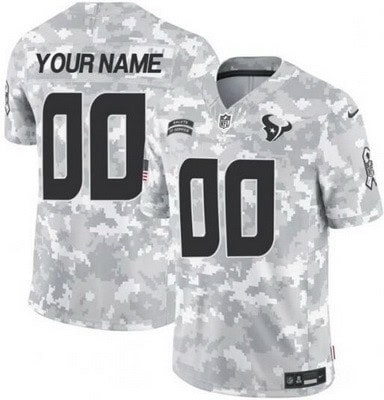 Houston Texans Customized Limited Arctic Camo 2024 Salute to Service Jersey