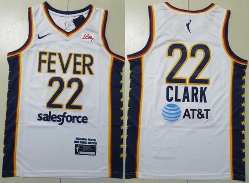 Indiana Fever #22 Caitlin Clark White Sponsor Swingman Jersey