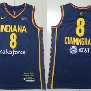 Indiana Fever #8 Sophie Cunningham Navy Sponsor Swingman Jersey