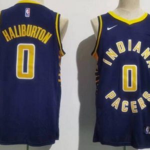 Indiana Pacers #0 Tyrese Haliburton Navy Icon Swingman Jersey