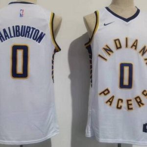 Indiana Pacers #0 Tyrese Haliburton White Icon Swingman Jersey