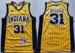 Indiana Pacers #31 Reggie Miller Yellow Stripes Hollywood Classic Throwback Swingman Jersey