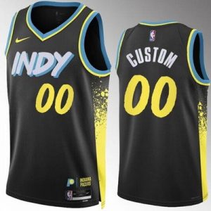 Indiana Pacers Custom Black 2023 City Icon Heat Press Jersey