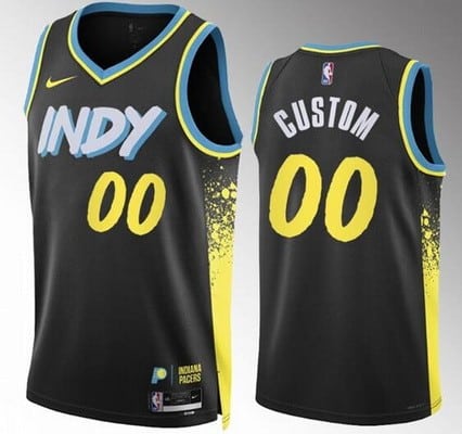Indiana Pacers Custom Black 2023 City Icon Heat Press Jersey
