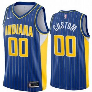 Indiana Pacers Custom Blue 2021 City Icon Hot Press Jersey