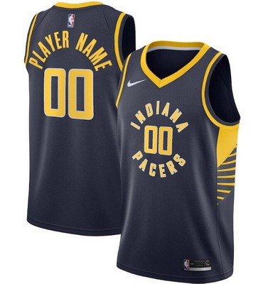 Indiana Pacers Custom Navy Icon Hot Press Jersey