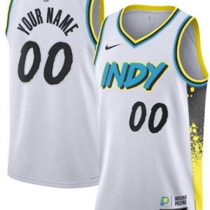 Indiana Pacers Custom White 2024 City Heat Press Jersey