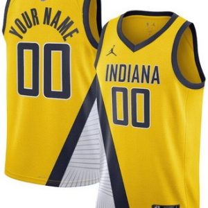 Indiana Pacers Custom Yellow Statement Heat Press Jersey