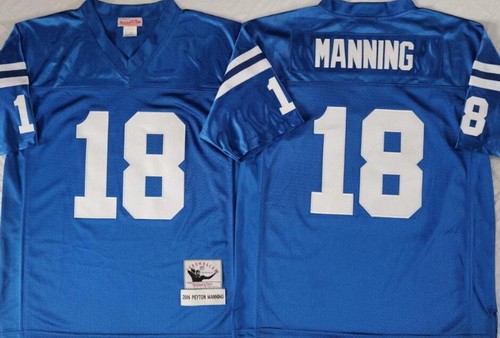 Indianapolis Colts #18 Peyton Manning Blue 2006 Throwback Jersey