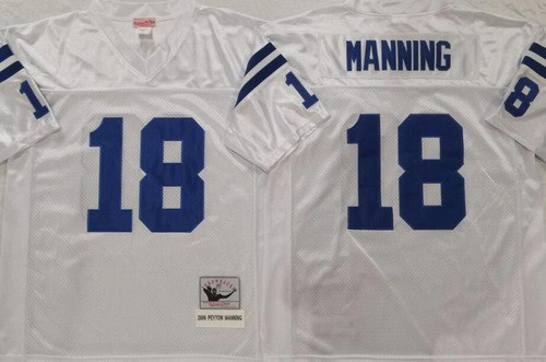Indianapolis Colts #18 Peyton Manning White 2006 Throwback Jersey