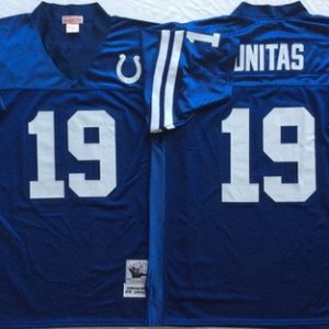Indianapolis Colts #19 Johnny Unitas Blue Throwback Jersey