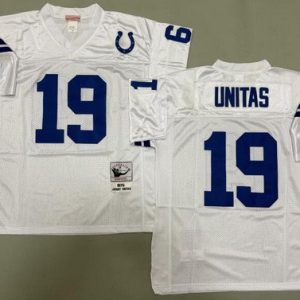 Indianapolis Colts #19 Johnny Unitas White 1970 Throwback Jersey