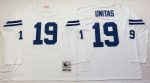 Indianapolis Colts #19 Johnny Unitas White Long Sleeves Throwback Jersey