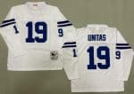 Indianapolis Colts #19 Johnny Unitas White Long Sleeves Throwback Jersey