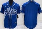 Indianapolis Colts Blank Blue Baseball Jersey