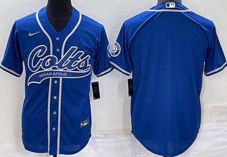 Indianapolis Colts Blank Blue Baseball Jersey