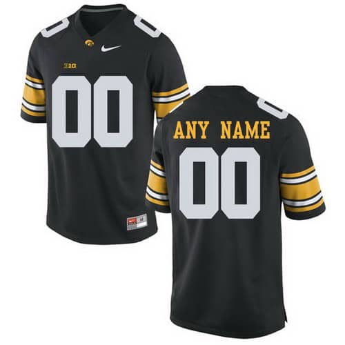 Iowa Hawkeyes Customized Black College Football Jersey