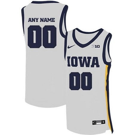 Iowa Hawkeyes Customized White 2019 College Basketball Jersey