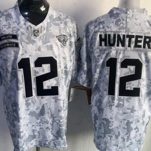 Jacksonville Jaguars #12 Travis Hunter Limited Arctic Camo 2024 Salute to Service Jersey