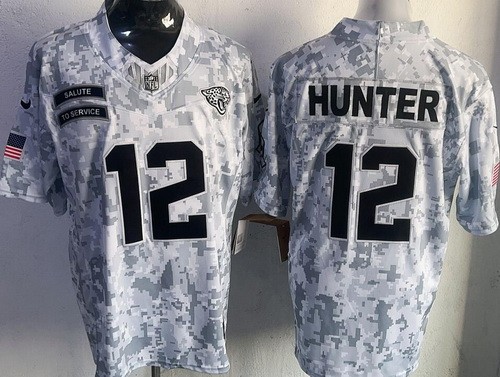 Jacksonville Jaguars #12 Travis Hunter Limited Arctic Camo 2024 Salute to Service Jersey
