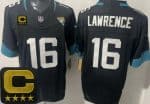 Jacksonville Jaguars #16 Trevor Lawrence Limited Black Captain Patch FUSE Vapor Jersey