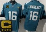 Jacksonville Jaguars #16 Trevor Lawrence Limited Green Captain Patch FUSE Vapor Jersey