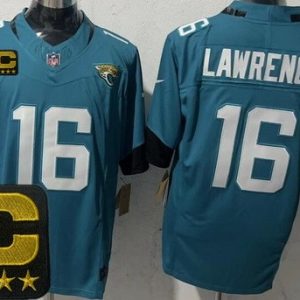 Jacksonville Jaguars #16 Trevor Lawrence Limited Green Captain Patch FUSE Vapor Jersey